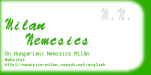 milan nemcsics business card